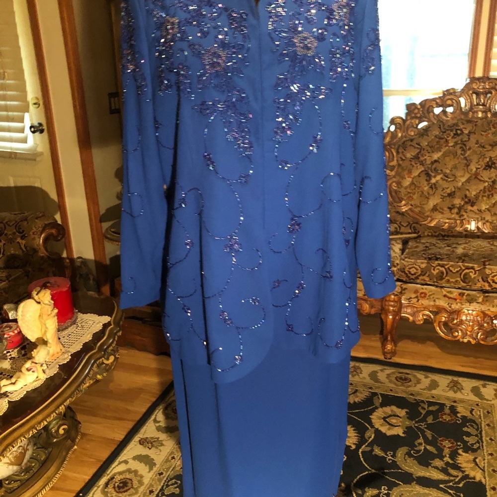 Dazzling Matching Jacket/skirt Set Ben Marc International Navy Blue S 18